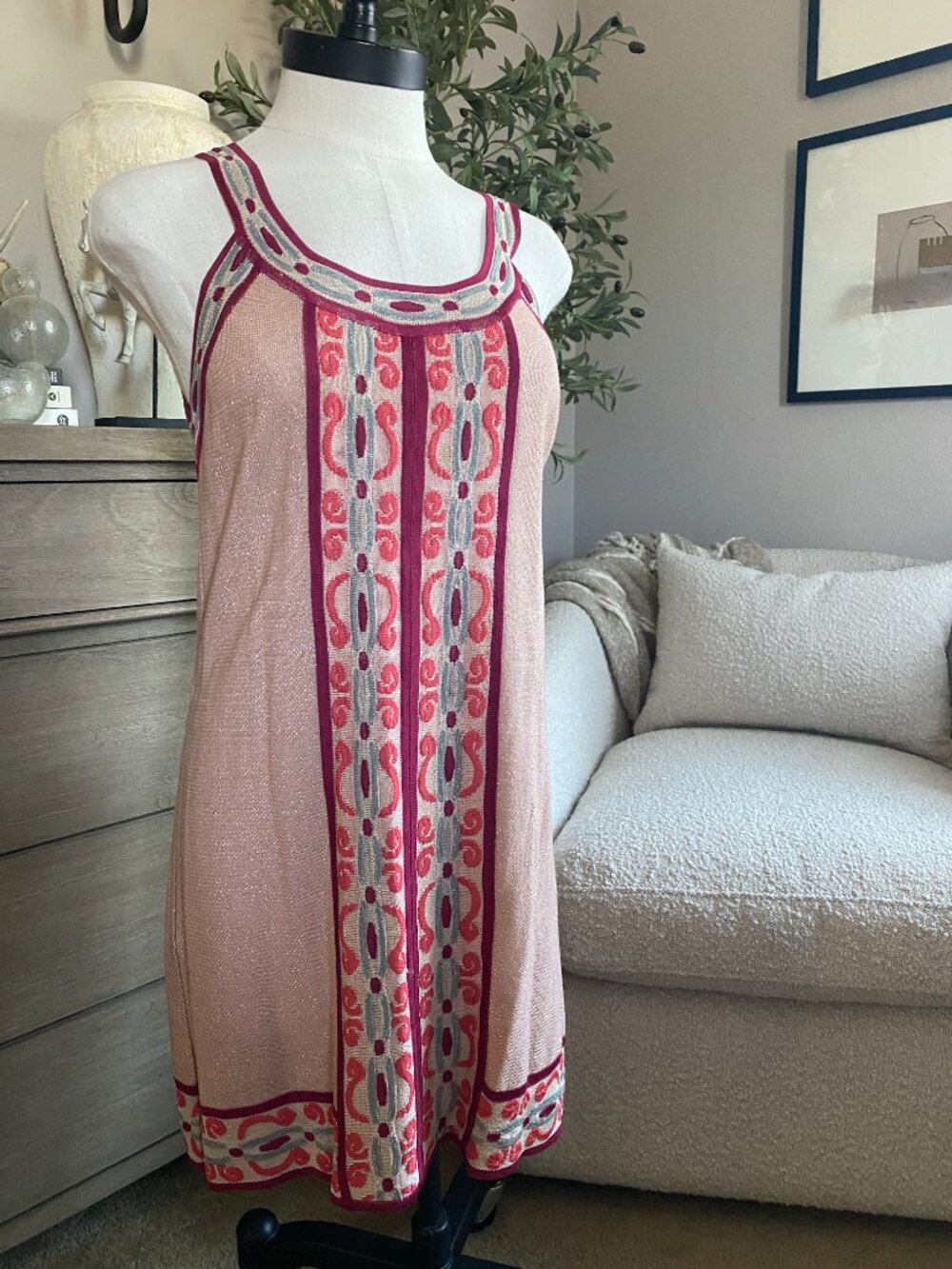 M Missoni | Metallic Shimmer Knit Tank Mini Dress (See Measurements)